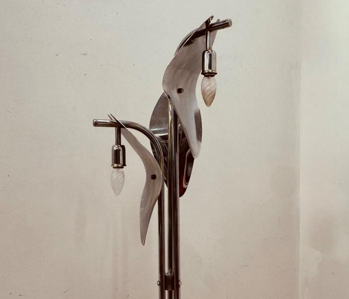 Lampada da terra in acciaio - Anni 70 — fotografia 4