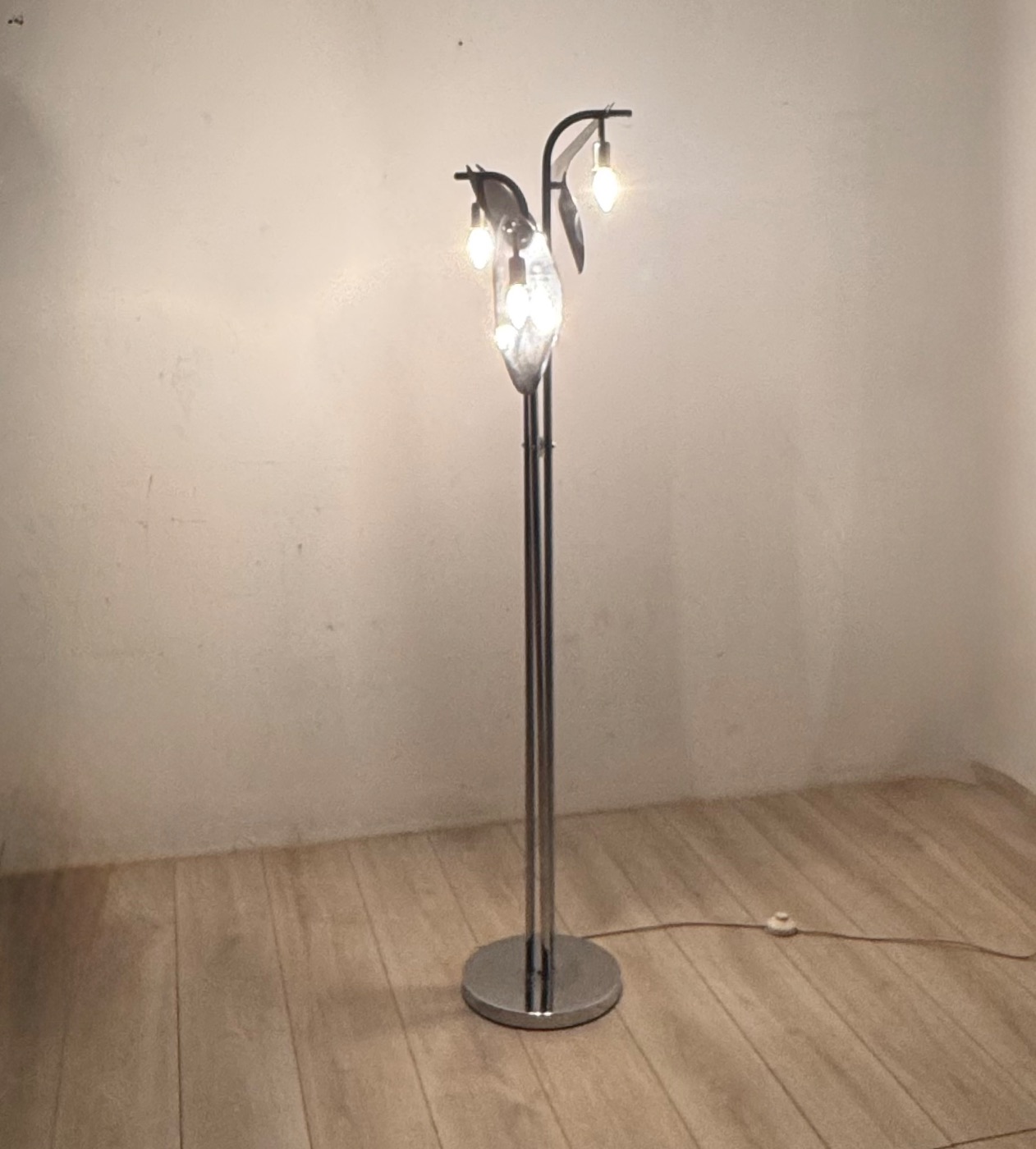 Lampada da terra in acciaio - Anni 70