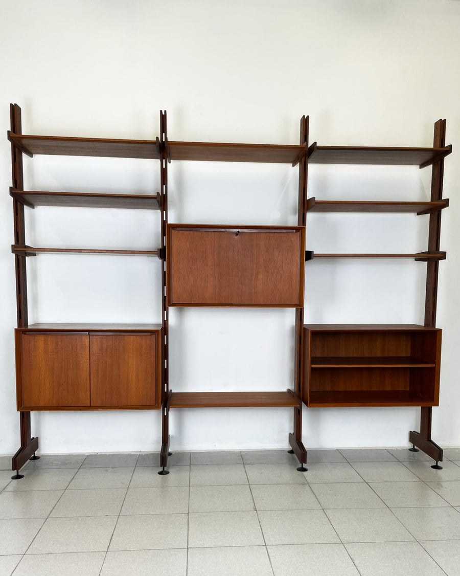 Libreria / mobile contenitore - Anni 60/70 produzione italiana, teak.