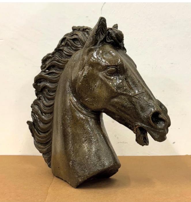 SCULTURA TESTA DI CAVALLO - Gesso anni 1980 — fotografia 7