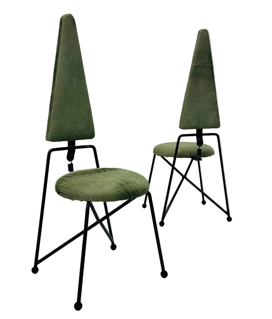 Sedie Design Rach Finazzi in Pelle e Metallo | Modernariato 1990