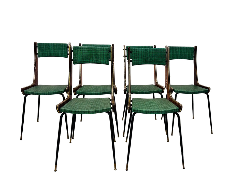 Set 6 Sedie Design Carlo Ratti in sky e Metallo | Modernariato 1950