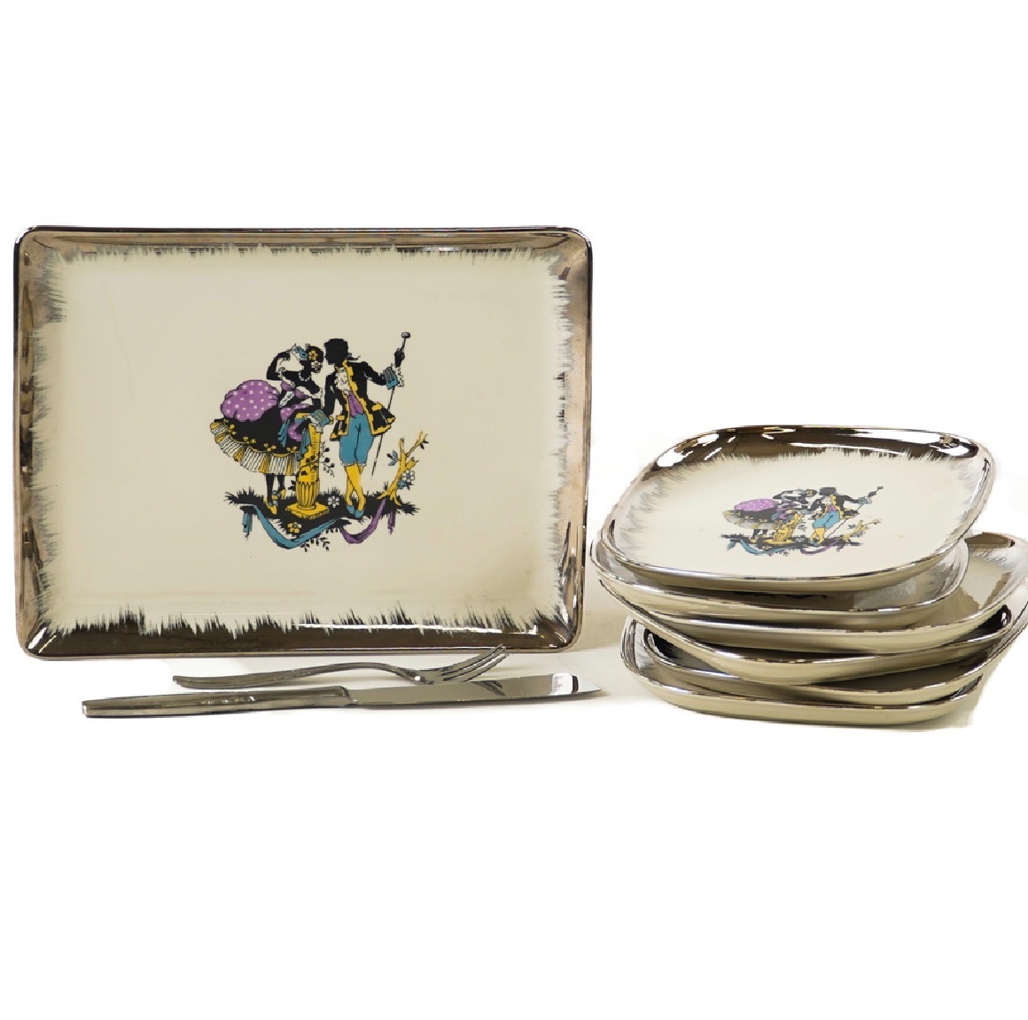 Set da dolce Swissair anni 50/60 - Ceramica Langenthal per Swissair