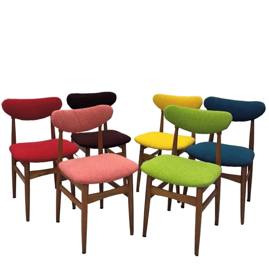 Set di 6 sedie multicolor anni 50/60