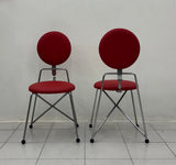 Sedie Design Rach Finazzi in ecopelle e Metallo | Modernariato 1990