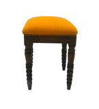 Set di 4 sgabelli in legno e tessuto (metà 1800)