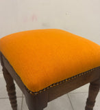 Set di 4 sgabelli in legno e tessuto (metà 1800)