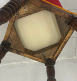 Set di 4 sgabelli in legno e tessuto (metà 1800)