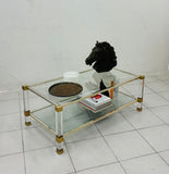 TAVOLINO PIERRE VANDEL - PLEXIGLASS VETRO E METALLO  ANNI 1970 PARIGI