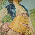 Antica oleografia orientalista - Ritratto di giovane donna