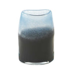 Submerged glass vase with shades of black, blue, blue and ice effect