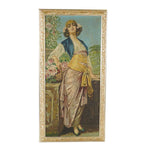 Antica oleografia orientalista - Ritratto di giovane donna